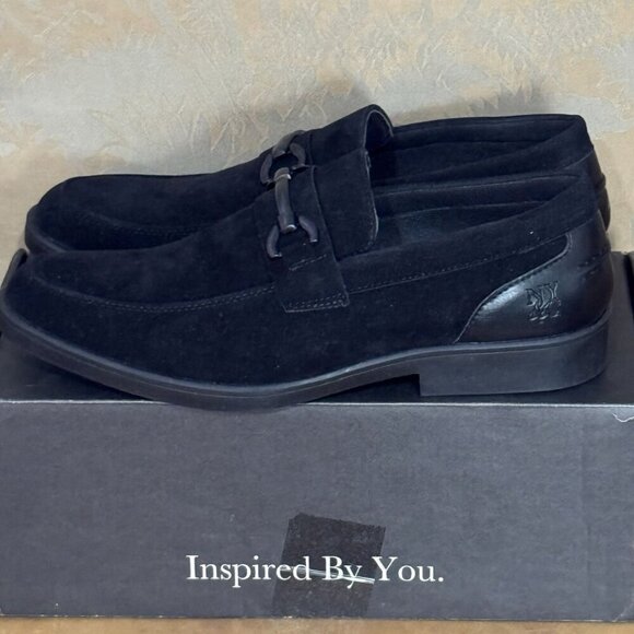 NY&C Bryant Loafers Men’s 12M Black Suede Bit Moc Toe Dress Shoes NY1278 🖤 - Picture 3 of 10